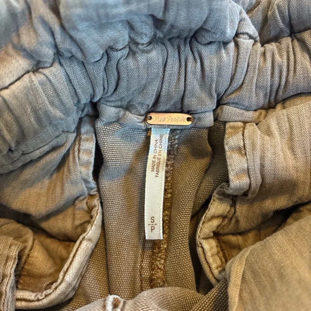 Free the people button fly ankle pleated pants/Brown high-waisted /drawstring /S - Picture 9 of 16